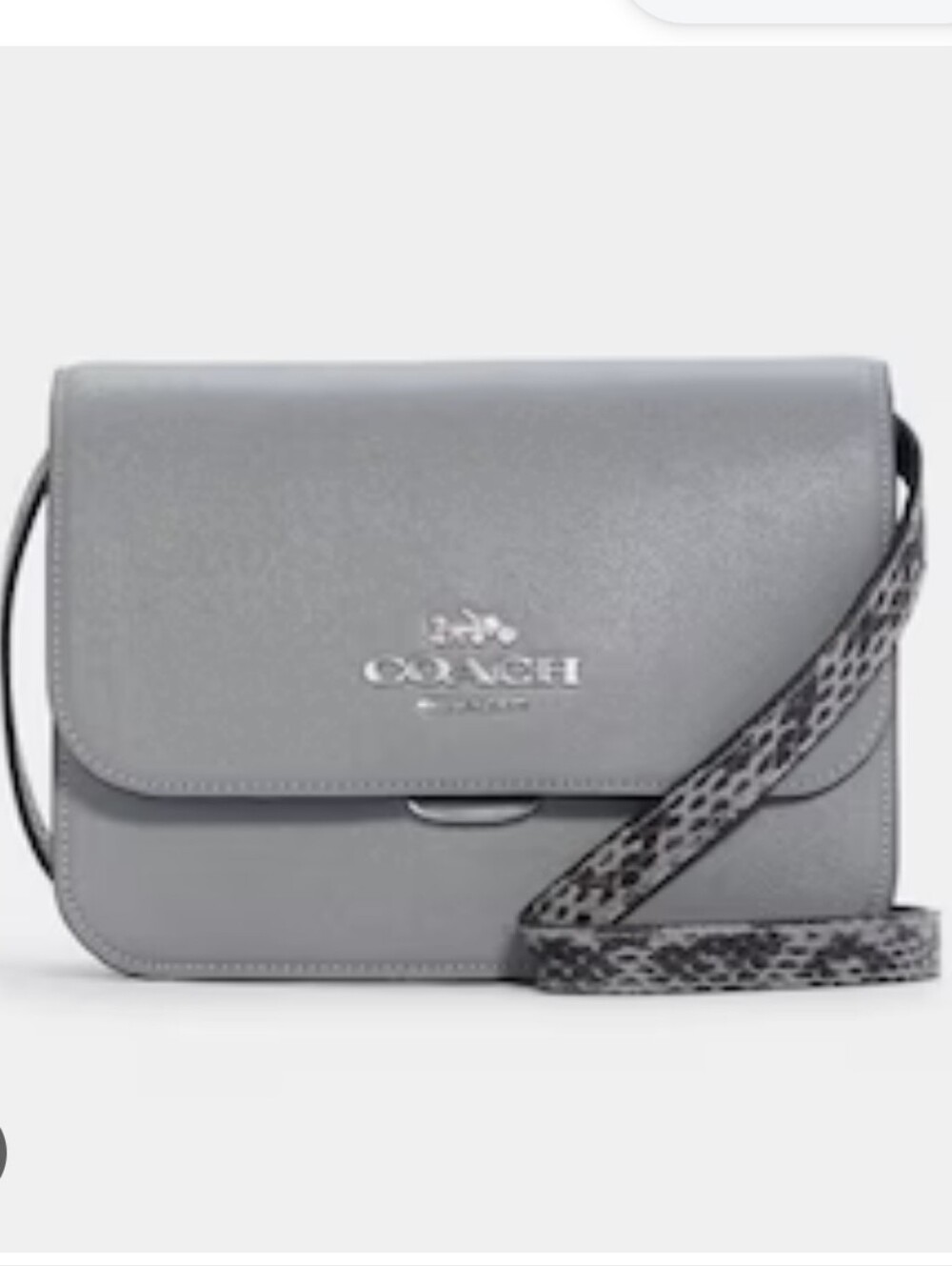 Coach C6777 BRYNN Flap Crossbody bag in Granite Snake Embossed Trim Like New